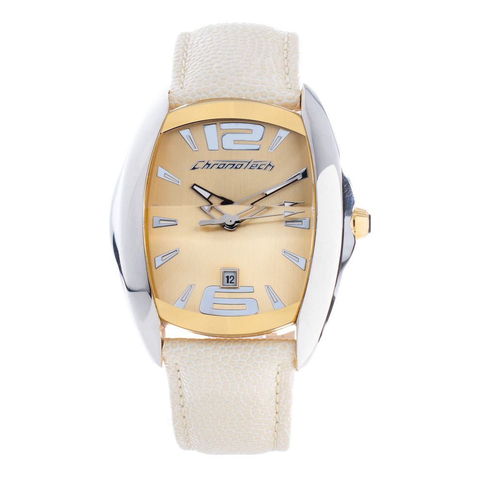 Chronotech Beige Leather Watch