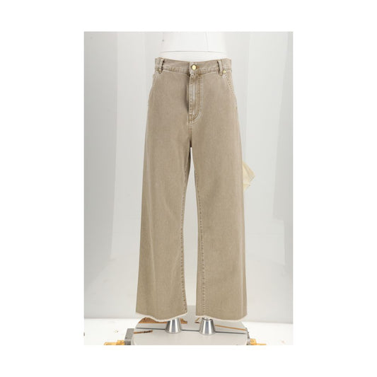 Darkpark Beige Cotton High-Waisted Jean