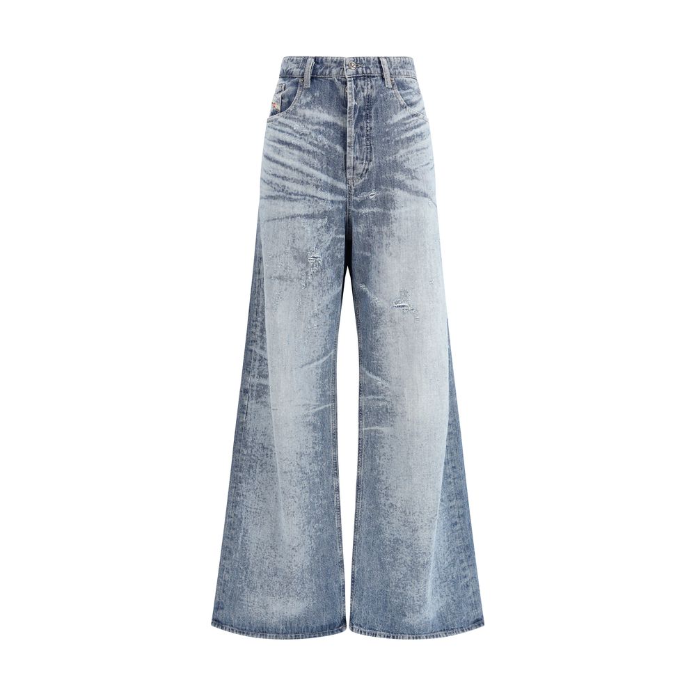 Diesel Blue Cotton Flared Jeans