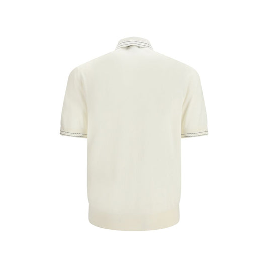 Dolce & Gabbana Beige Silk Polo Shirt
