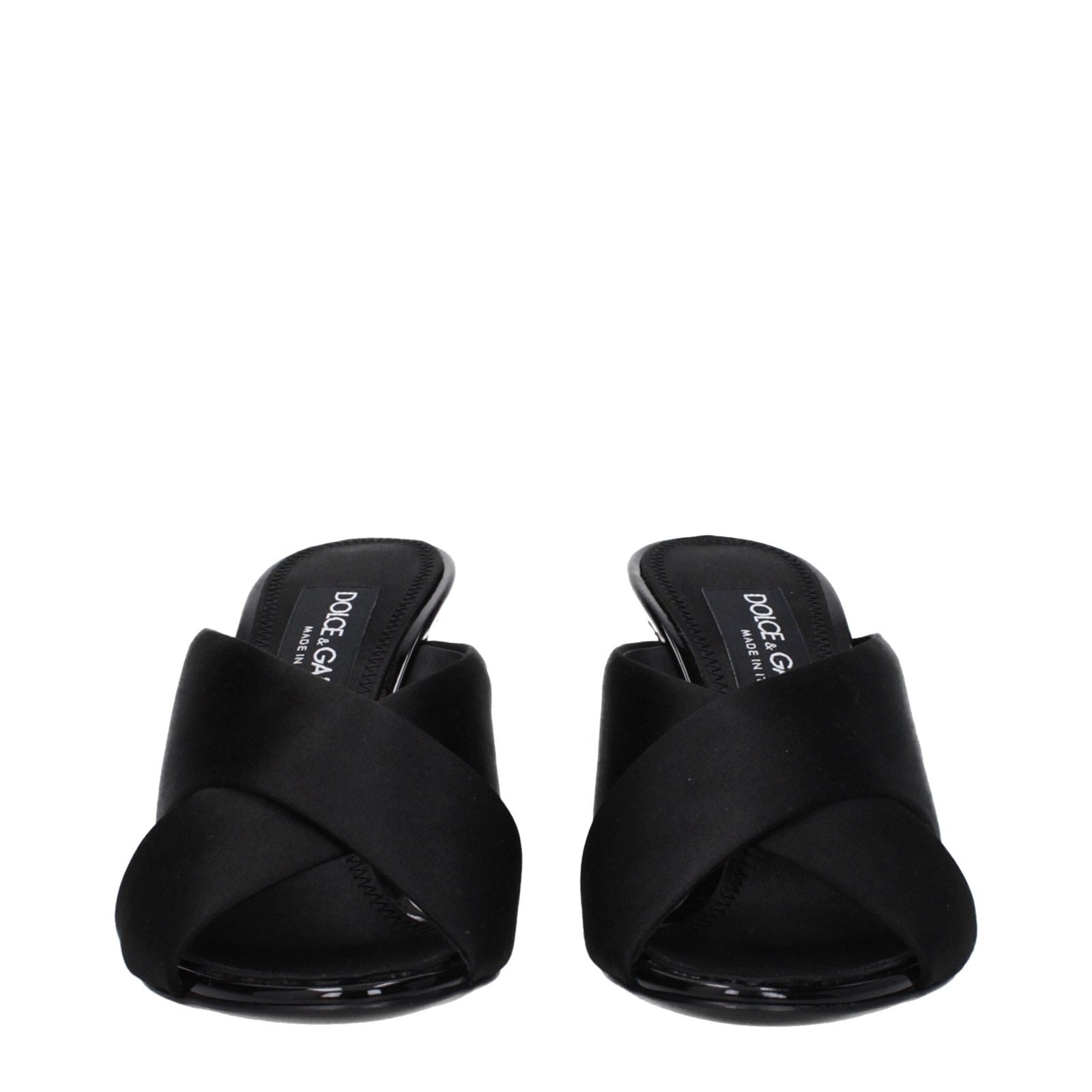 Dolce & Gabbana Black Satin Stiletto Heel Sandals