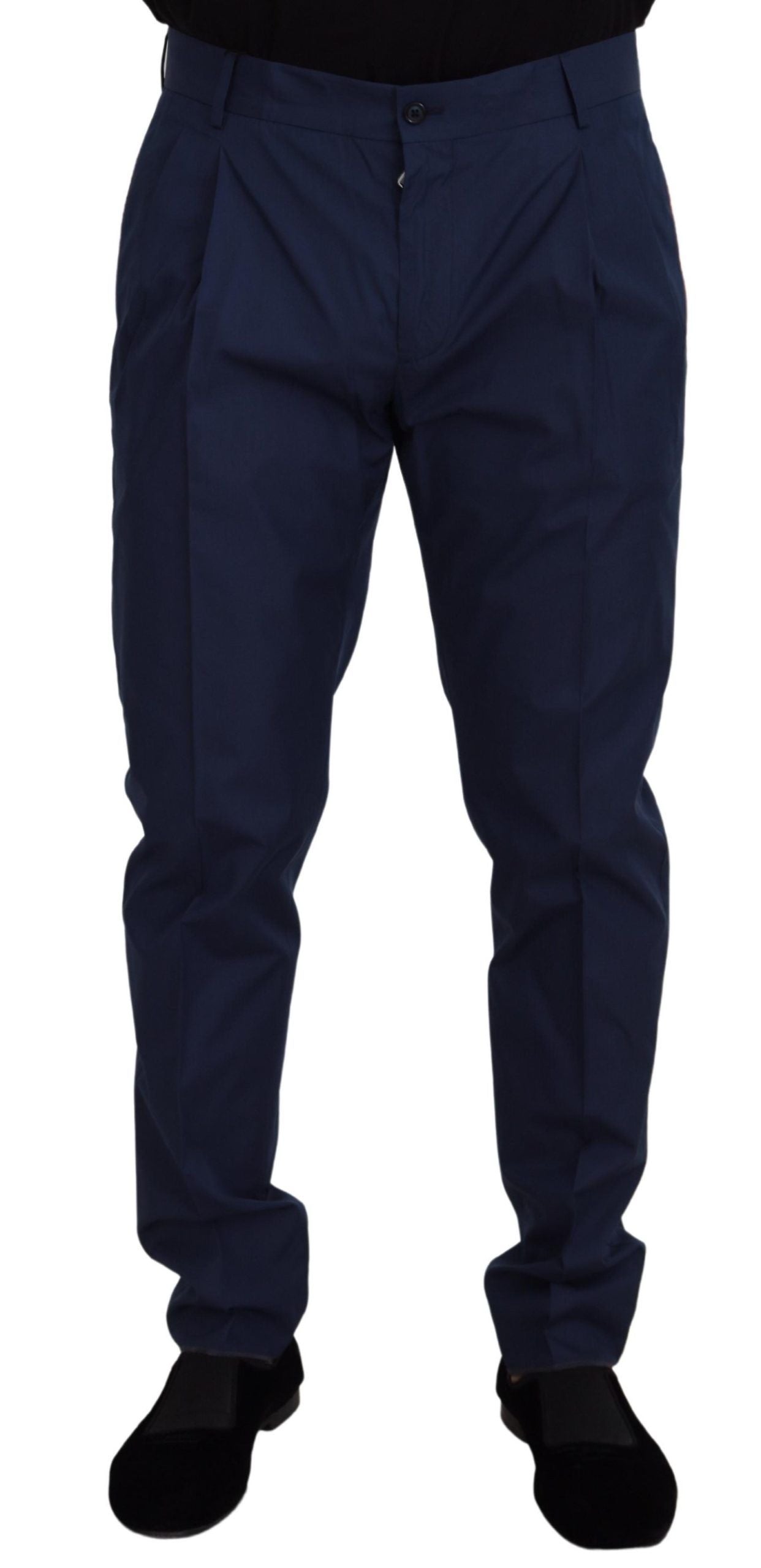 Dolce & Gabbana Blue Cotton Dress Pants