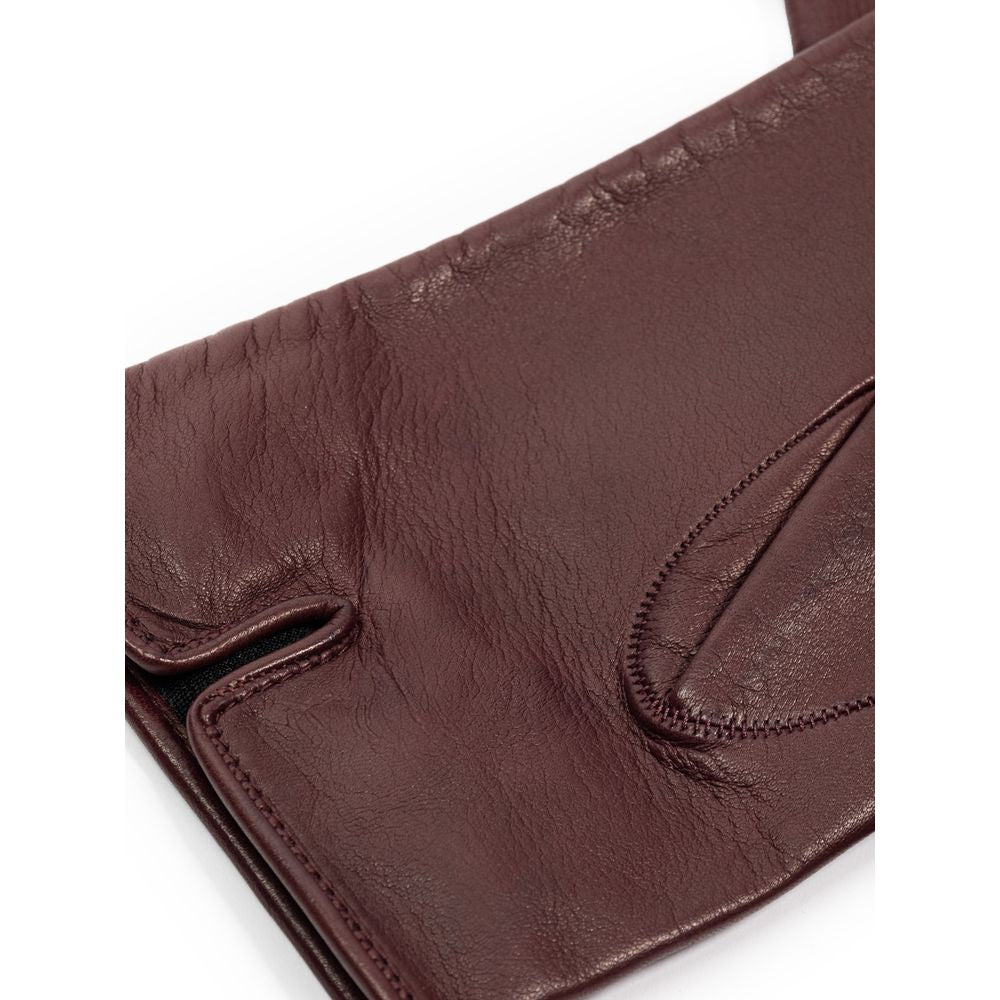 Dolce & Gabbana Burgundy Leather Glove