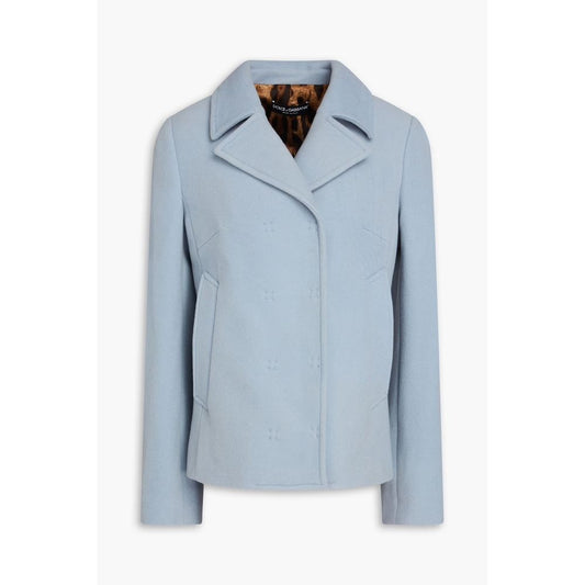 Dolce & Gabbana Light Blue Wool Jackets & Coat