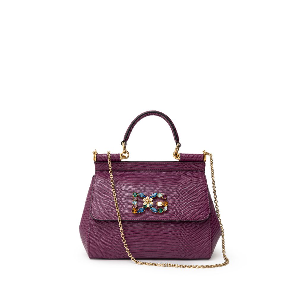 Dolce & Gabbana Purple Leather Handbag