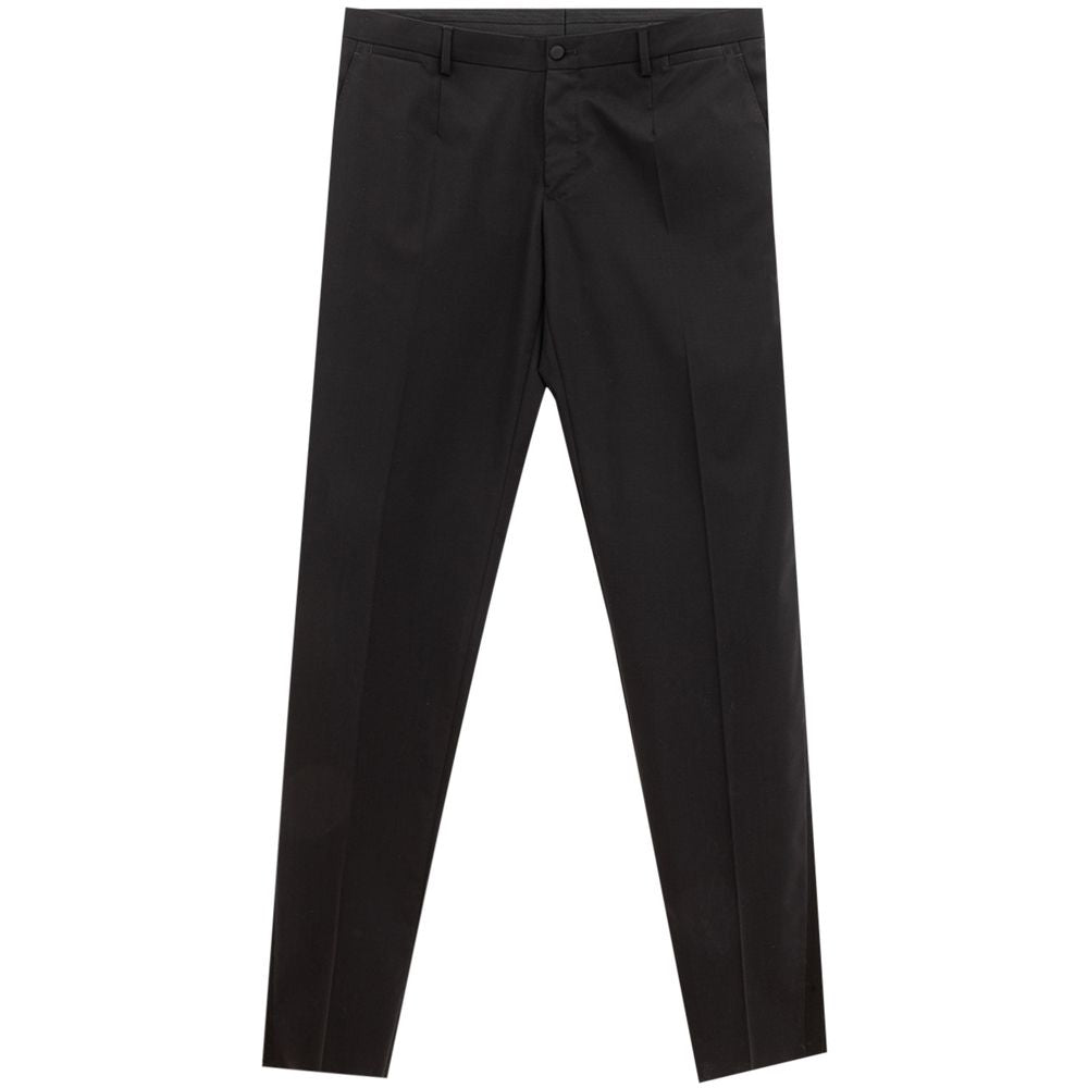 Dolce & Gabbana Sleek Black Wool Trousers for Men