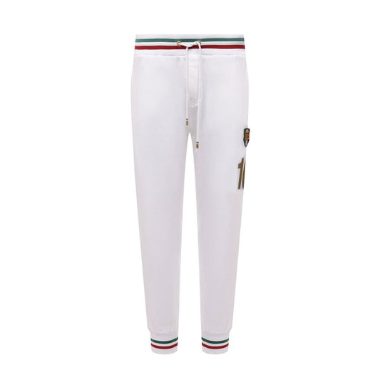 Dolce & Gabbana White Cotton Joggers Workout Pants
