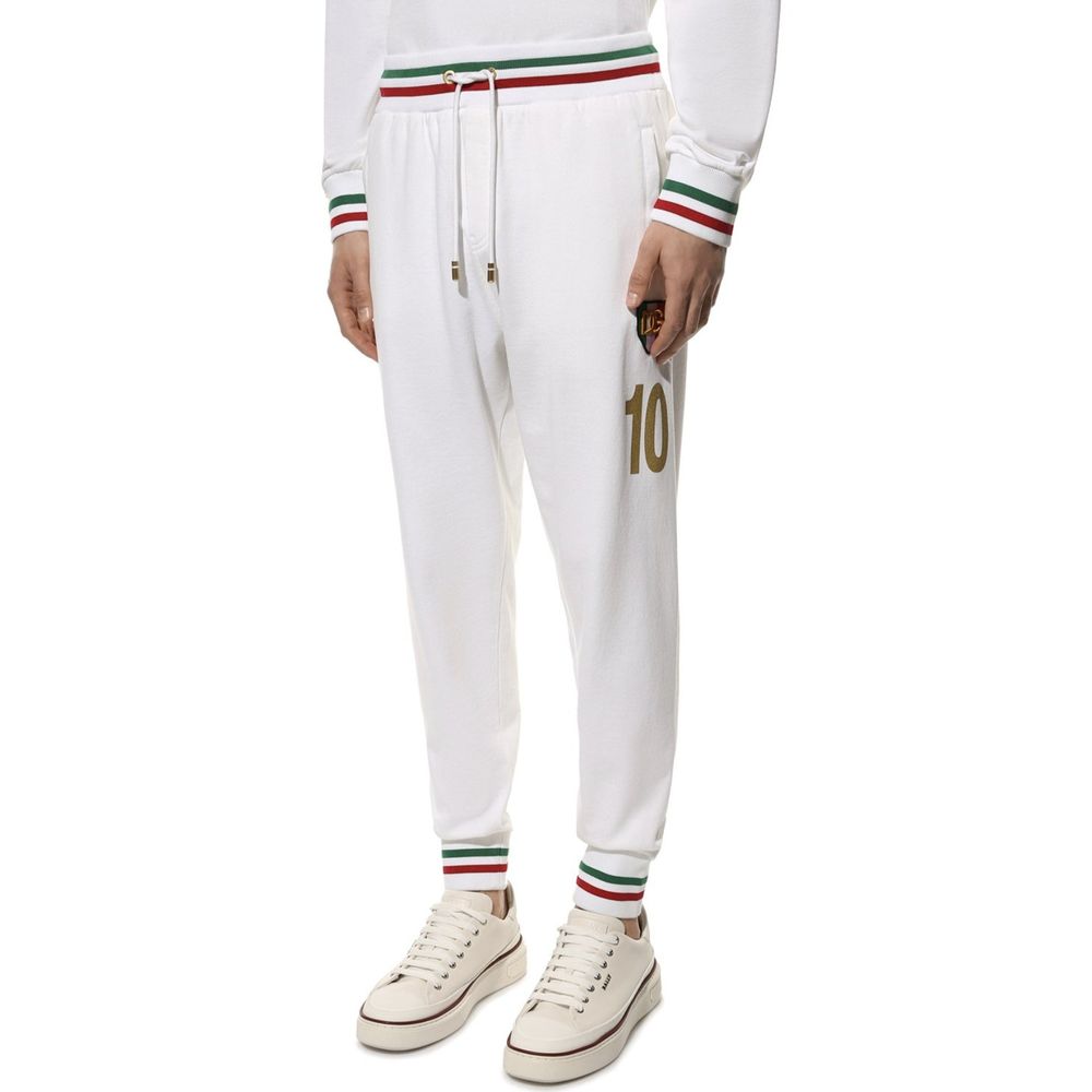 Dolce & Gabbana White Cotton Joggers Workout Pants