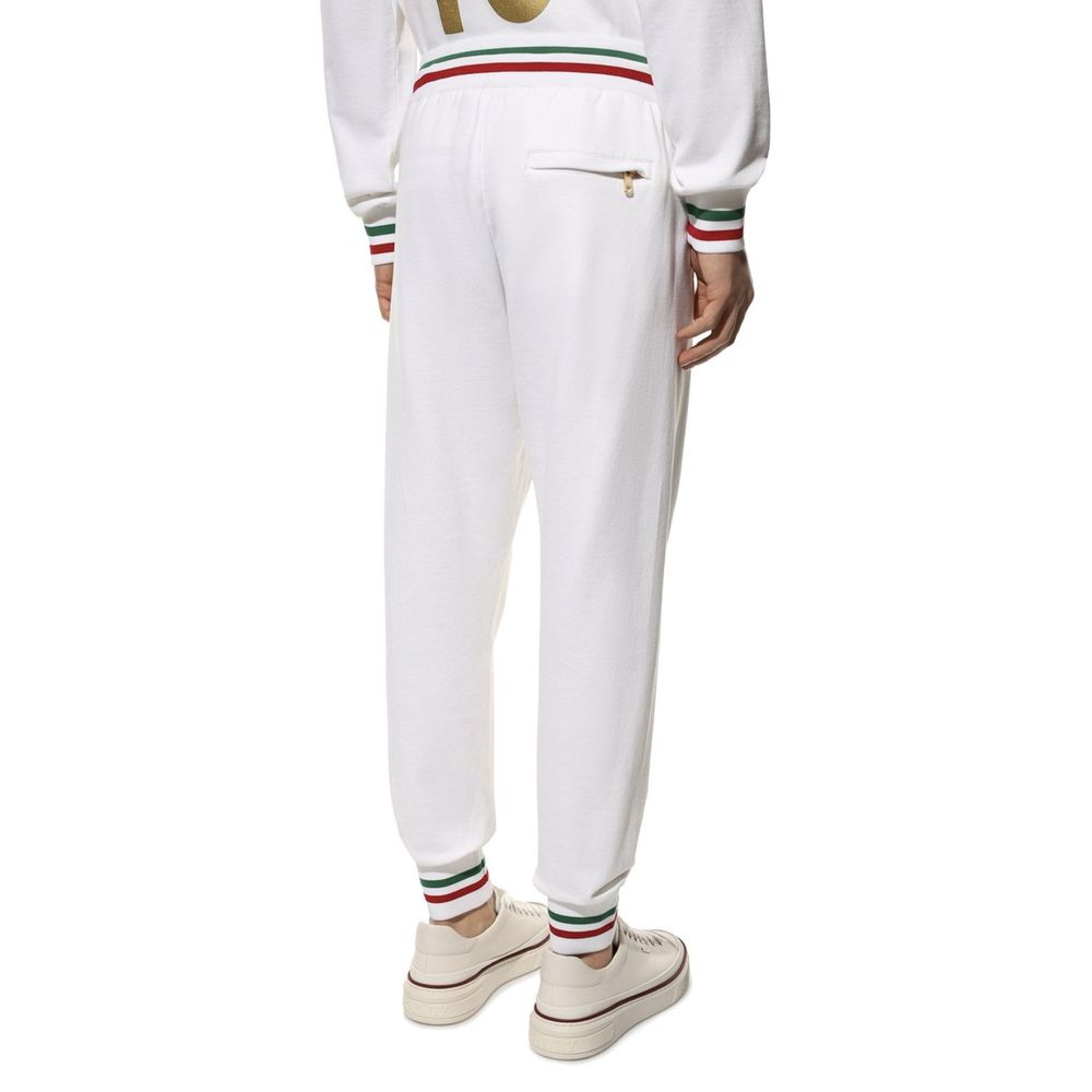 Dolce & Gabbana White Cotton Joggers Workout Pants