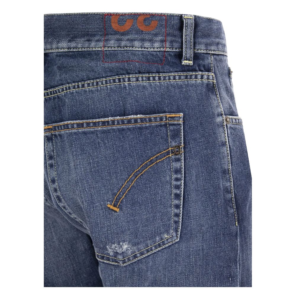 Dondup Distressed Blue Cotton Mius Jeans