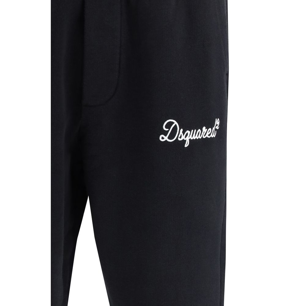 Dsquared² Black Cotton Joggers Workout Pants