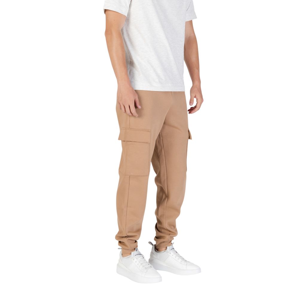 EA7 Emporio Armani Beige Cotton Joggers Workout Pants