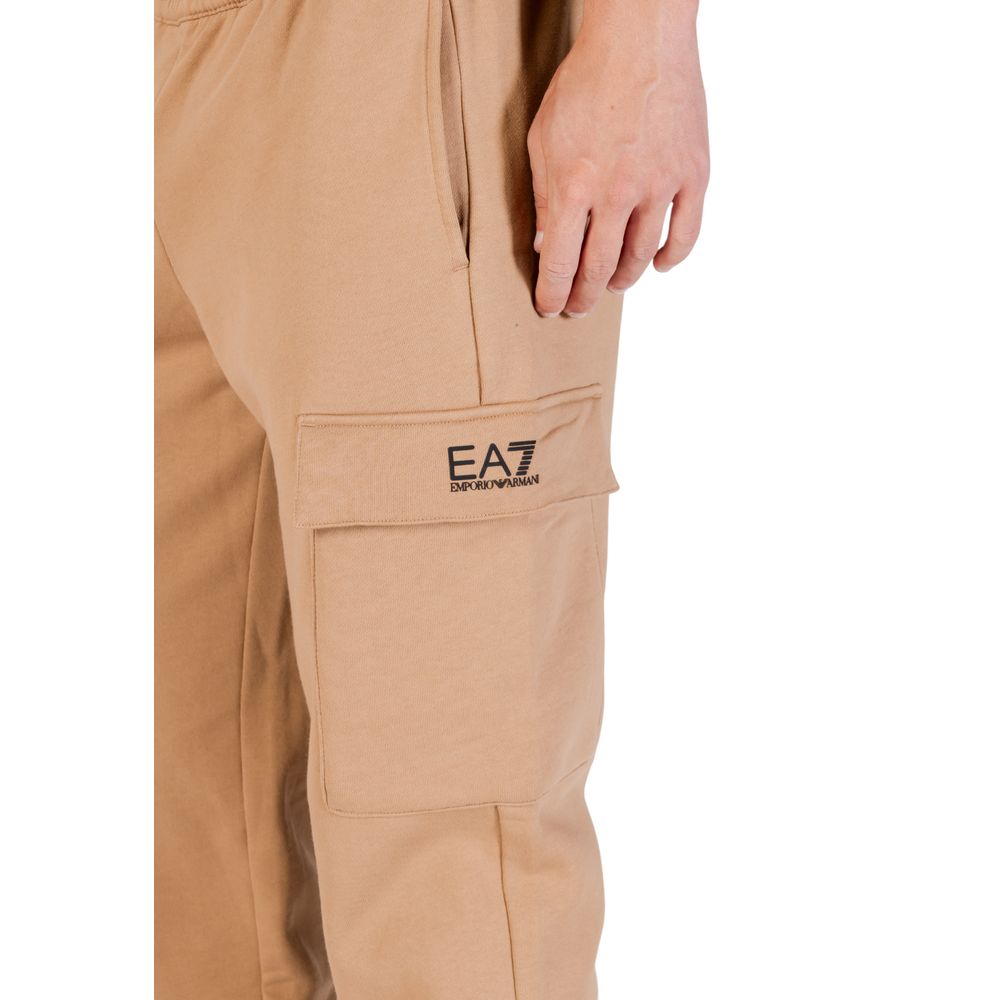 EA7 Emporio Armani Beige Cotton Joggers Workout Pants