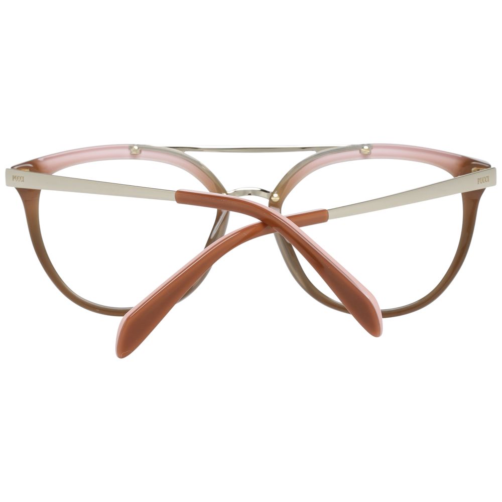 Emilio Pucci Brown Metal & Plastic Glasses Frames