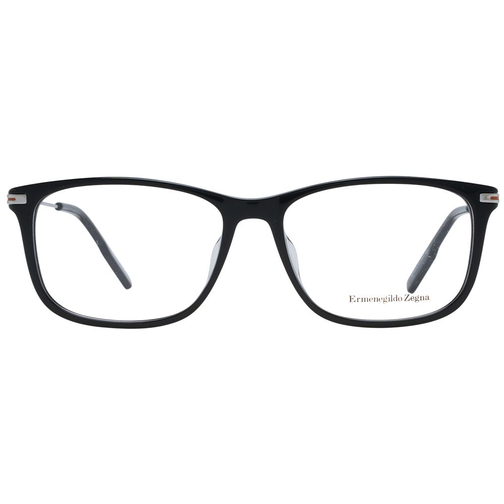 Ermenegildo Zegna Black Plastic Glasses Frames