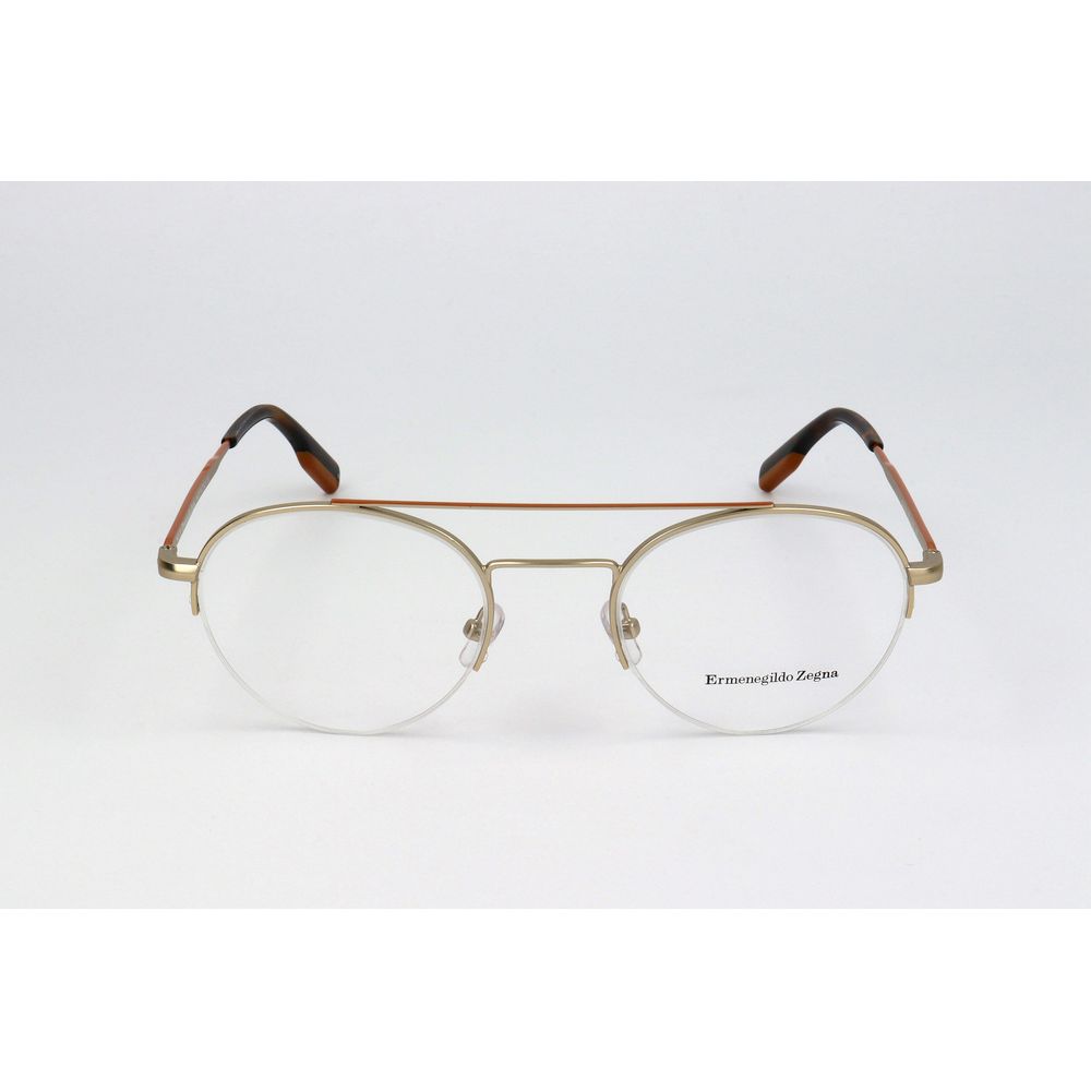 Ermenegildo Zegna Gold Metal Glasses Frames