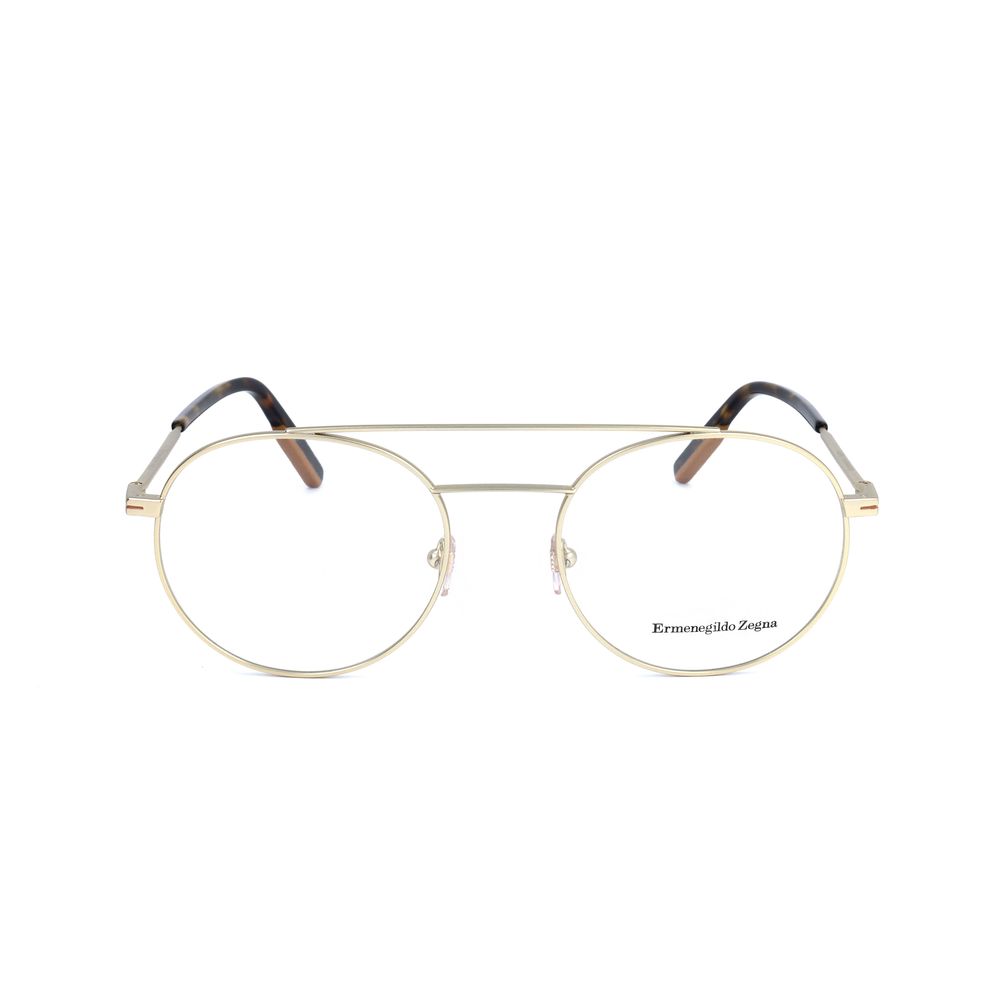Ermenegildo Zegna Gold Metal Glasses Frames