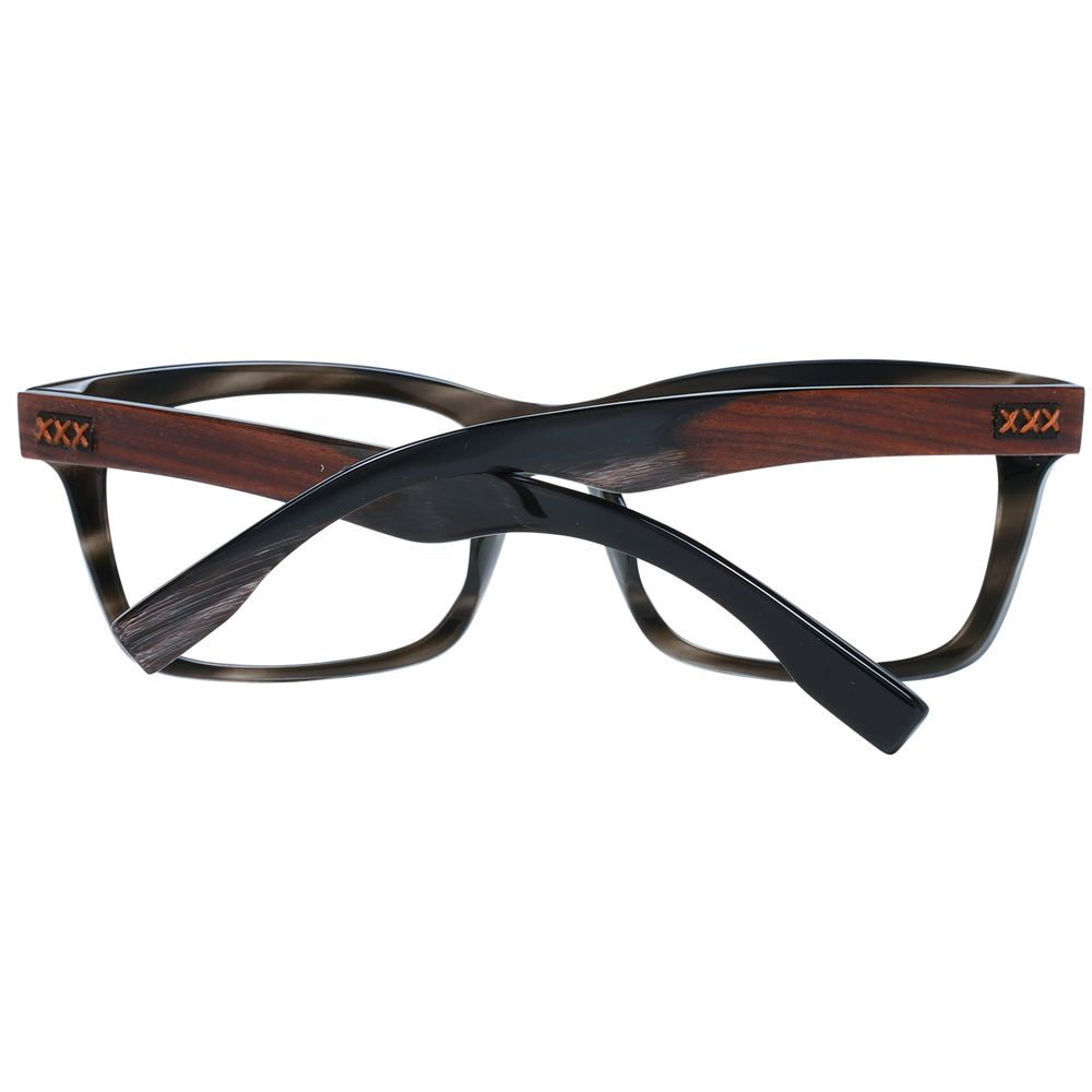 Ermenegildo Zegna Gray Acetate, Wood & Horn Glasses Frames
