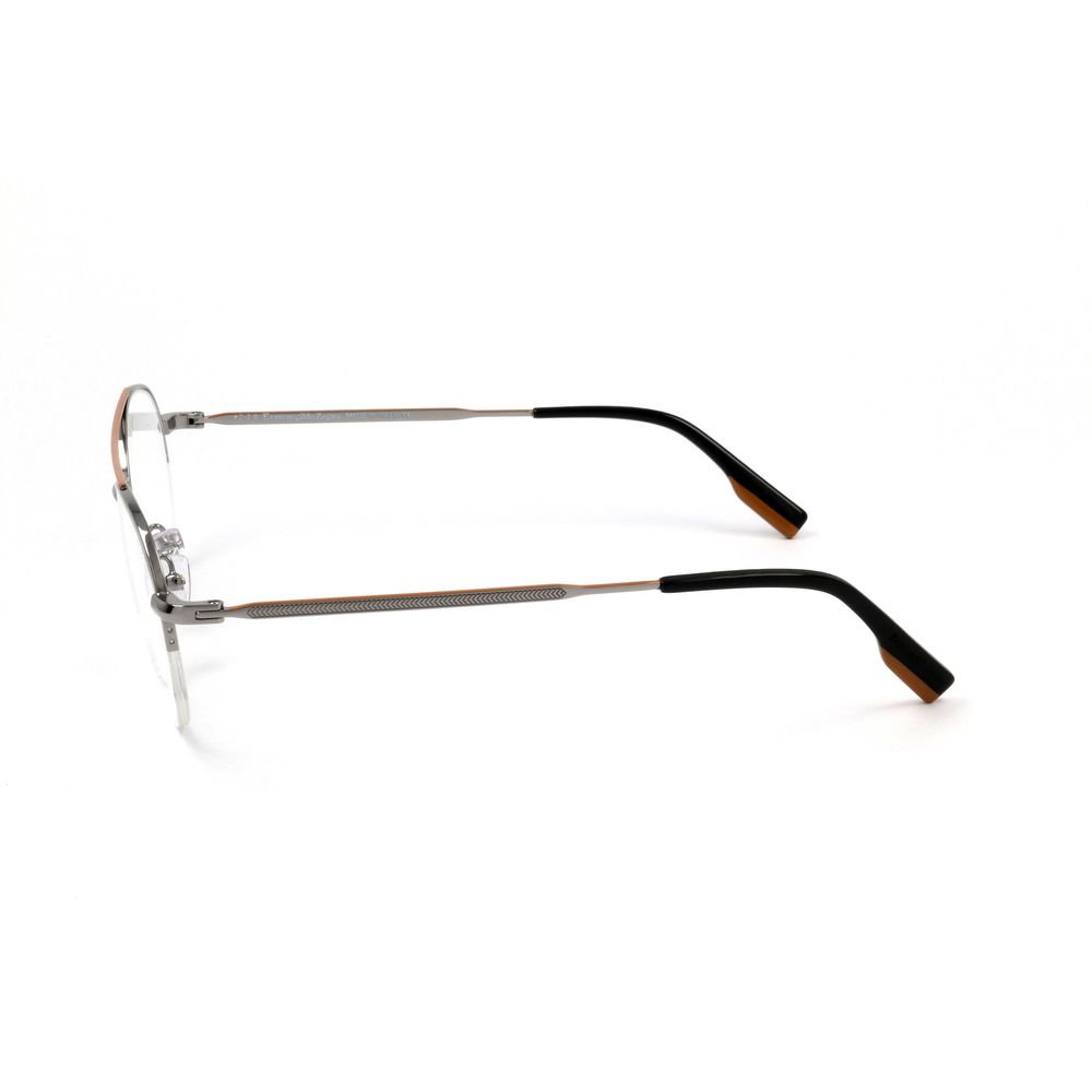 Ermenegildo Zegna Gray Metal Glasses Frames