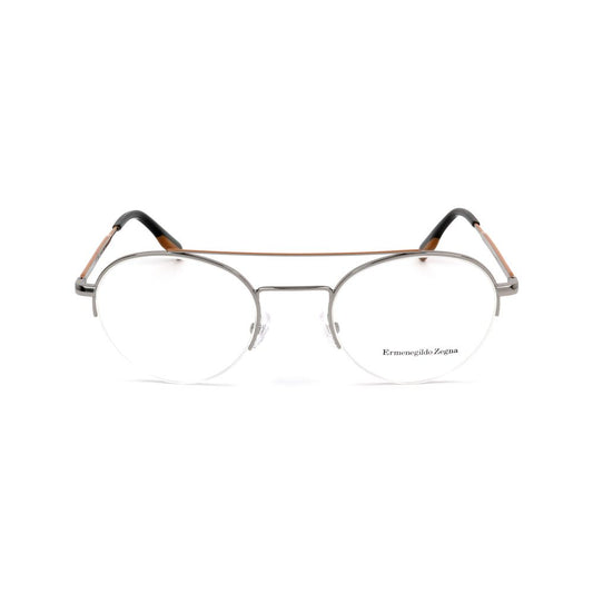 Ermenegildo Zegna Gray Metal Glasses Frames
