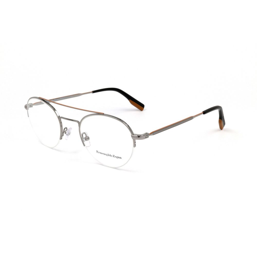 Ermenegildo Zegna Gray Metal Glasses Frames