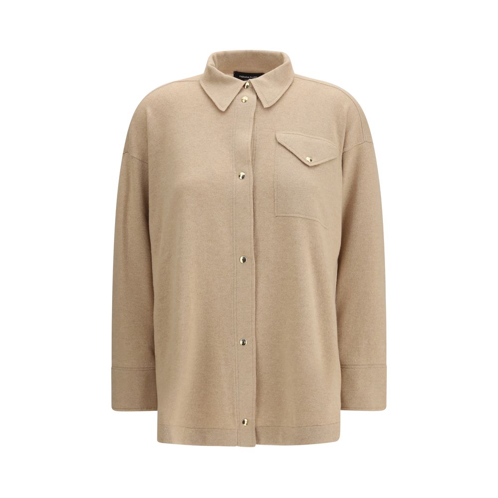 Fabiana Filippi Beige Fleece Wool Shirt