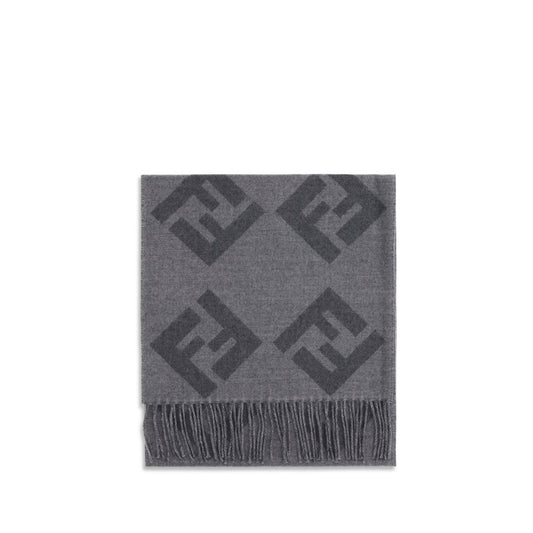 Fendi Gray Wool Scarf