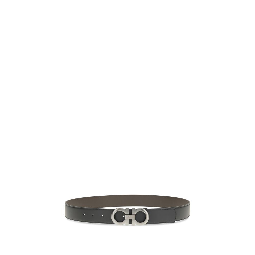 Ferragamo Black Calf Leather Bos Taurus Belt