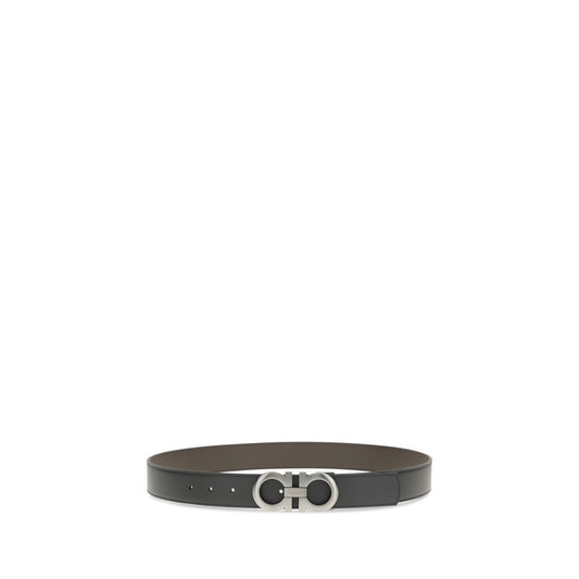 Ferragamo Black Calf Leather Bos Taurus Belt