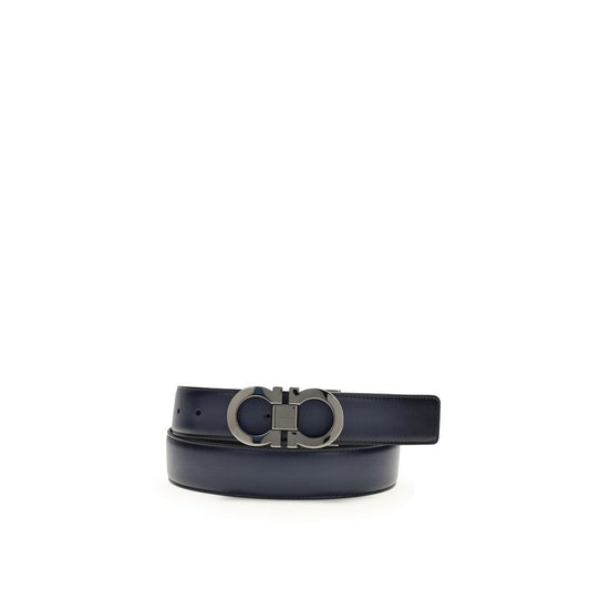 Ferragamo Black Calf Leather Bos Taurus Regular Belt