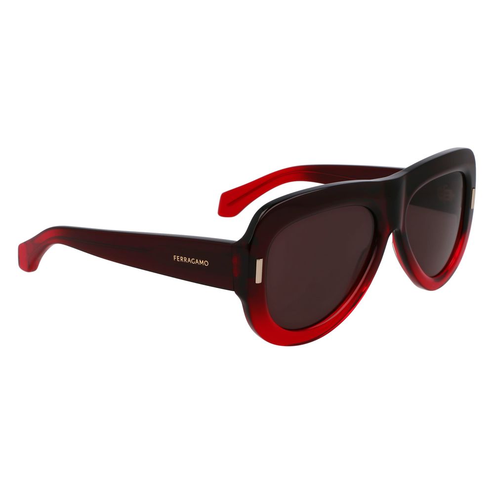 Ferragamo Red Acetate Sunglasses