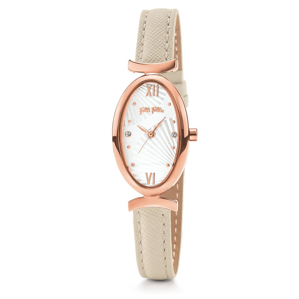 Folli Follie Beige Leather Watch