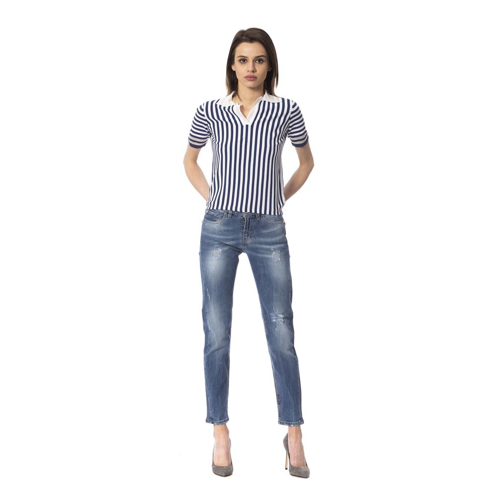 Frankie Morello Blue Other Fibres Jeans & Pant