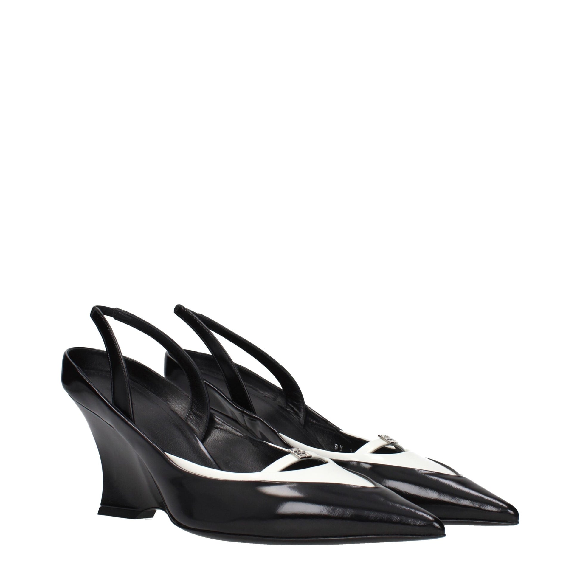 Givenchy Black Leather Wedge Sandals
