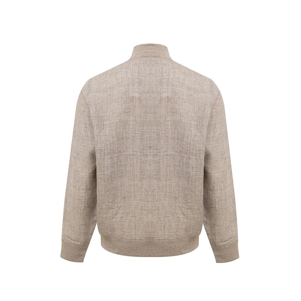 Gran Sasso Beige Linen Jackets & Coat
