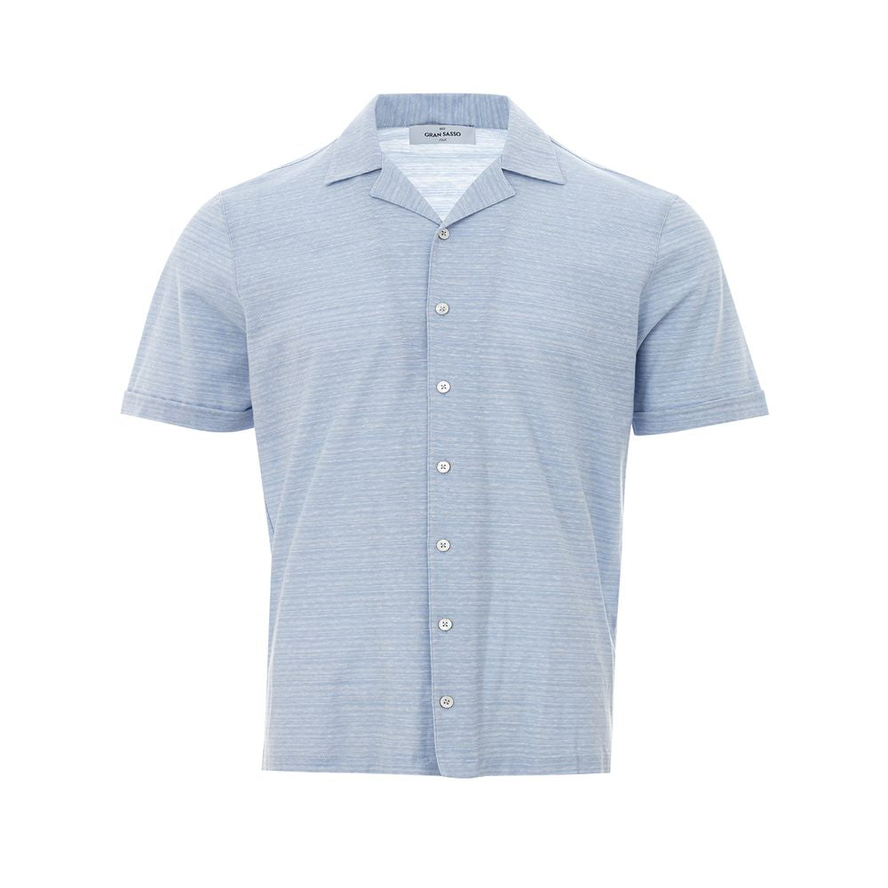 Gran Sasso Blue Linen And Cotton Shirt