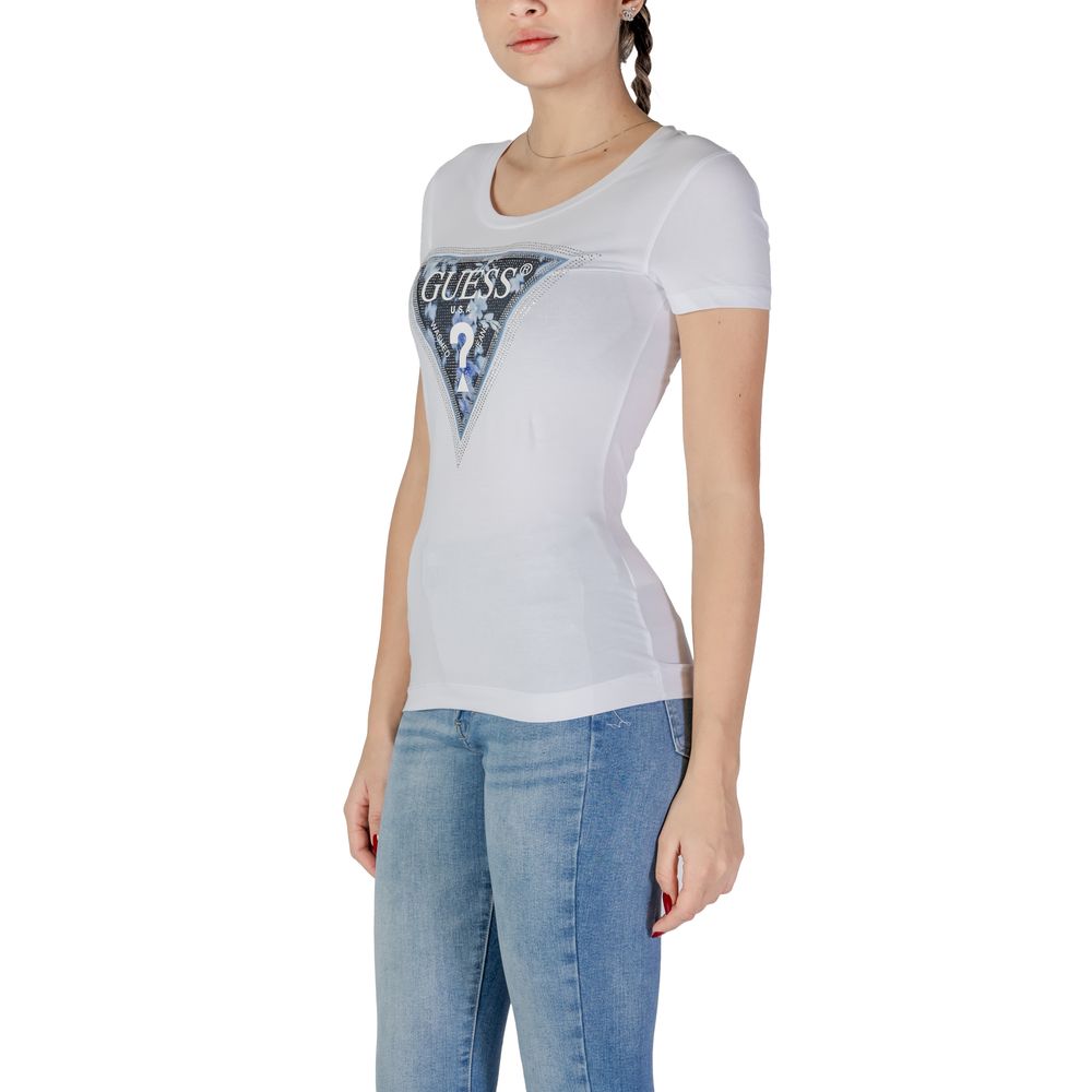 Guess White Cotton Tops & T-Shirt