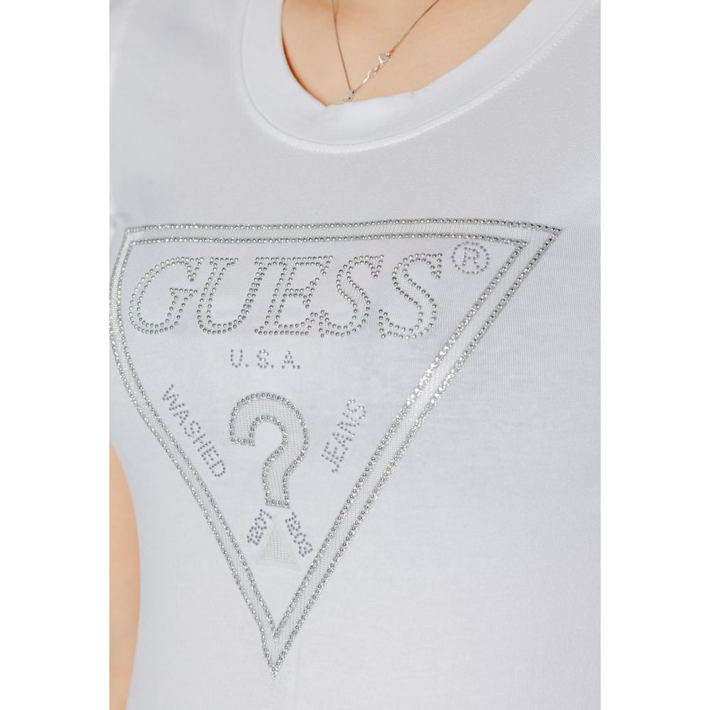 Guess White Cotton Tops & T-Shirt