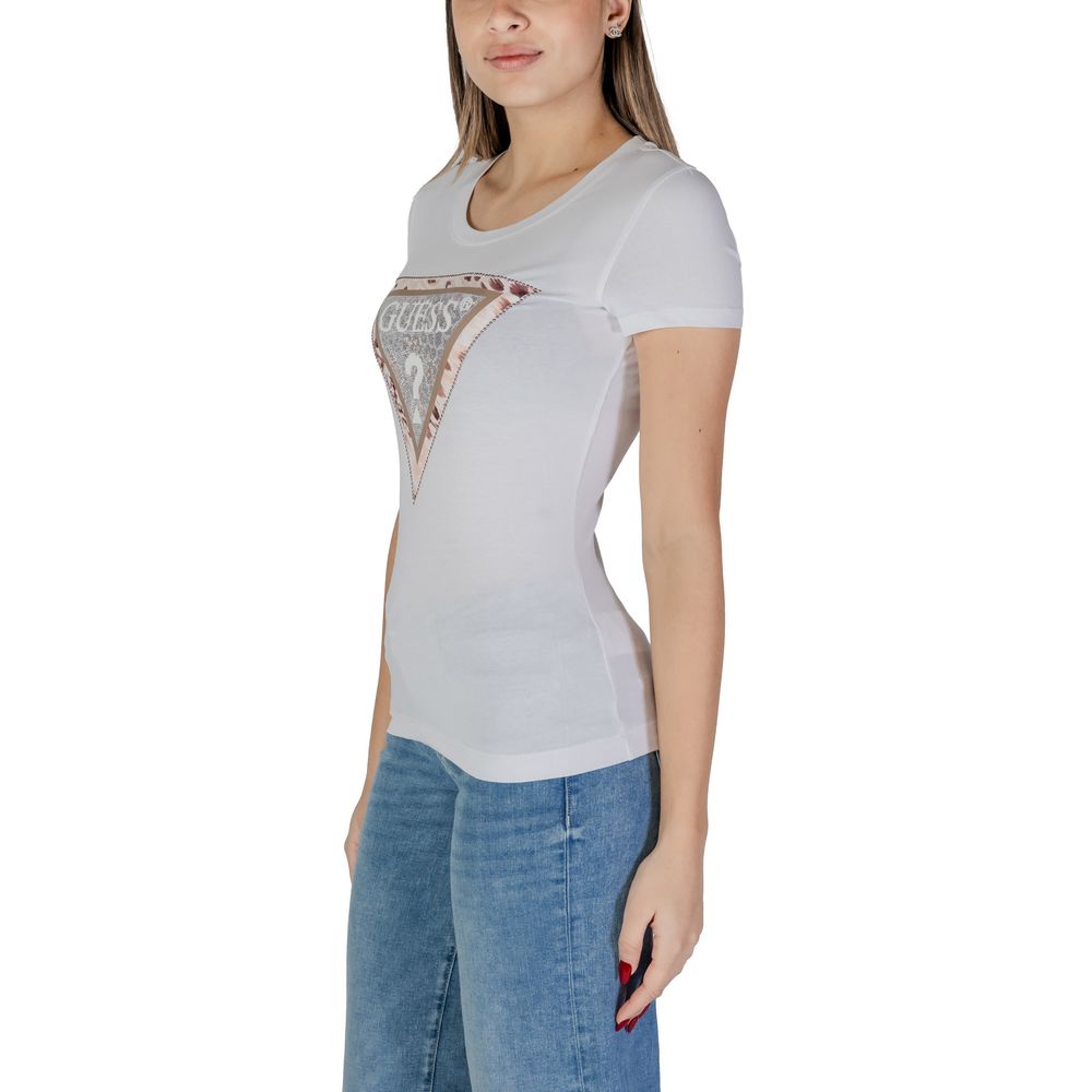 Guess White Cotton Tops & T-Shirt