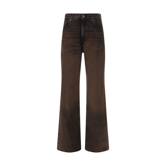 Haikure Brown Cotton Relaxed Fit Jeans
