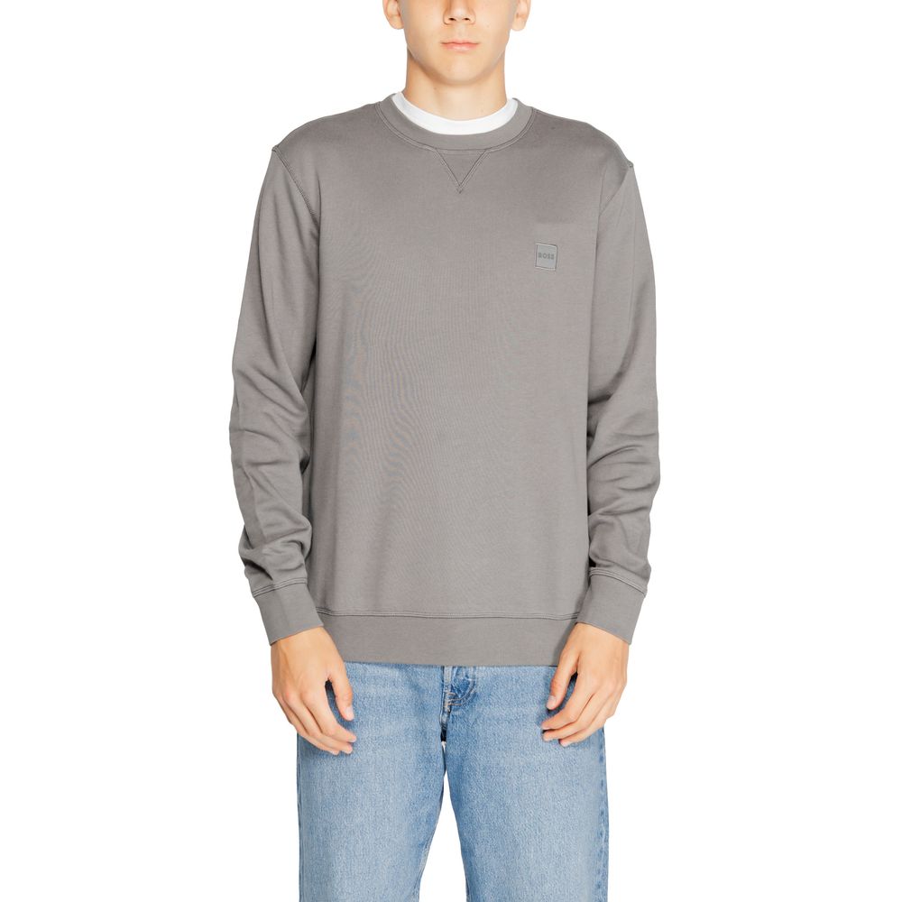 Hugo Boss Gray Cotton Sweater