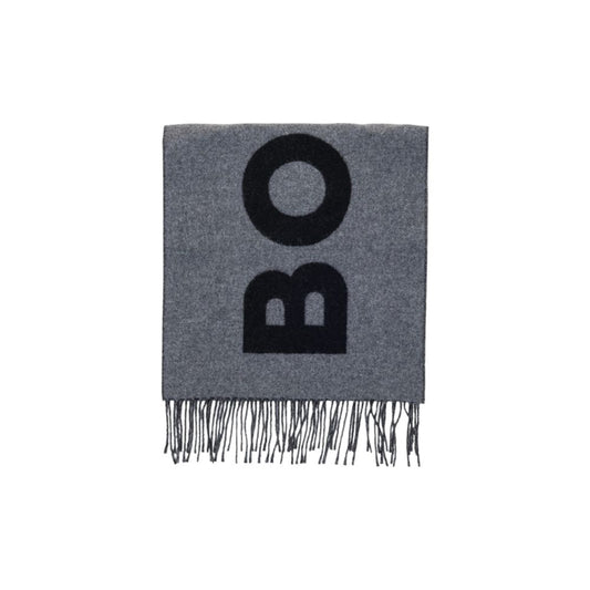Hugo Boss Gray Wool Scarf