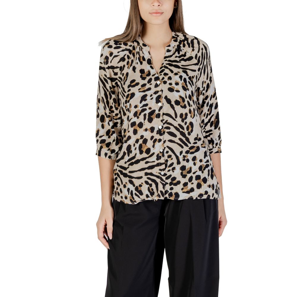 ICHI Beige Viscose Shirt