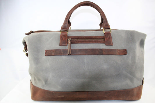 Vintage Handmade Grey Leather Messenger Bag