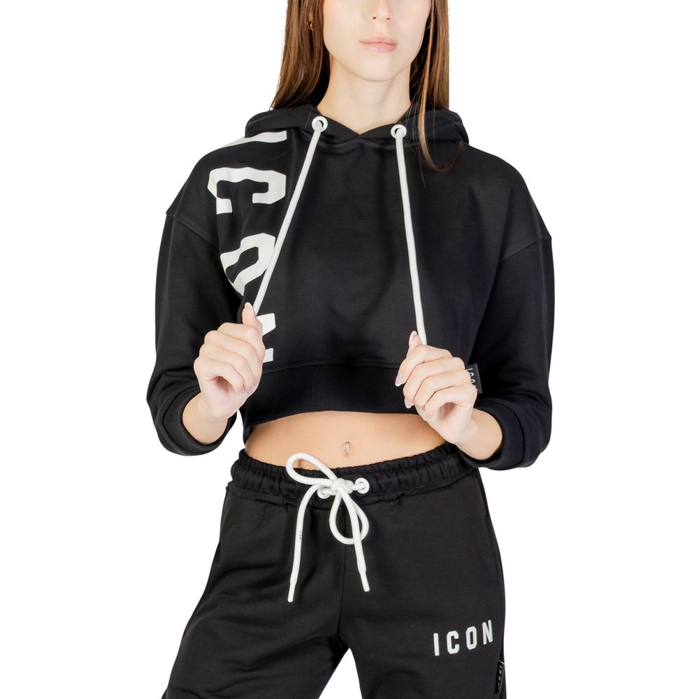 Icon Black Cotton Hoodie