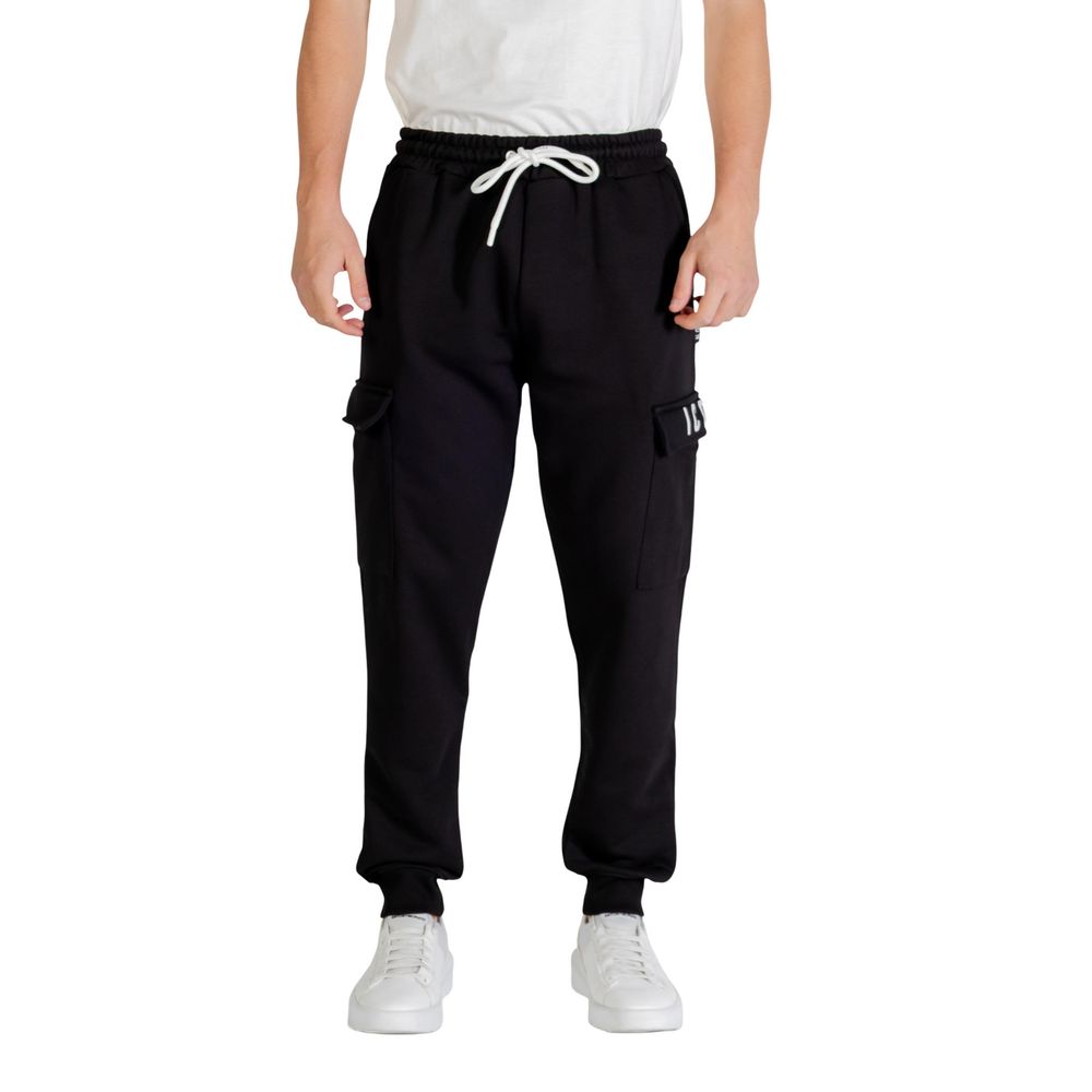 Icon Black Cotton Joggers Workout Pants