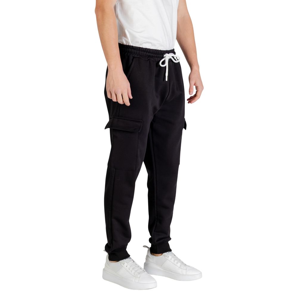 Icon Black Cotton Joggers Workout Pants