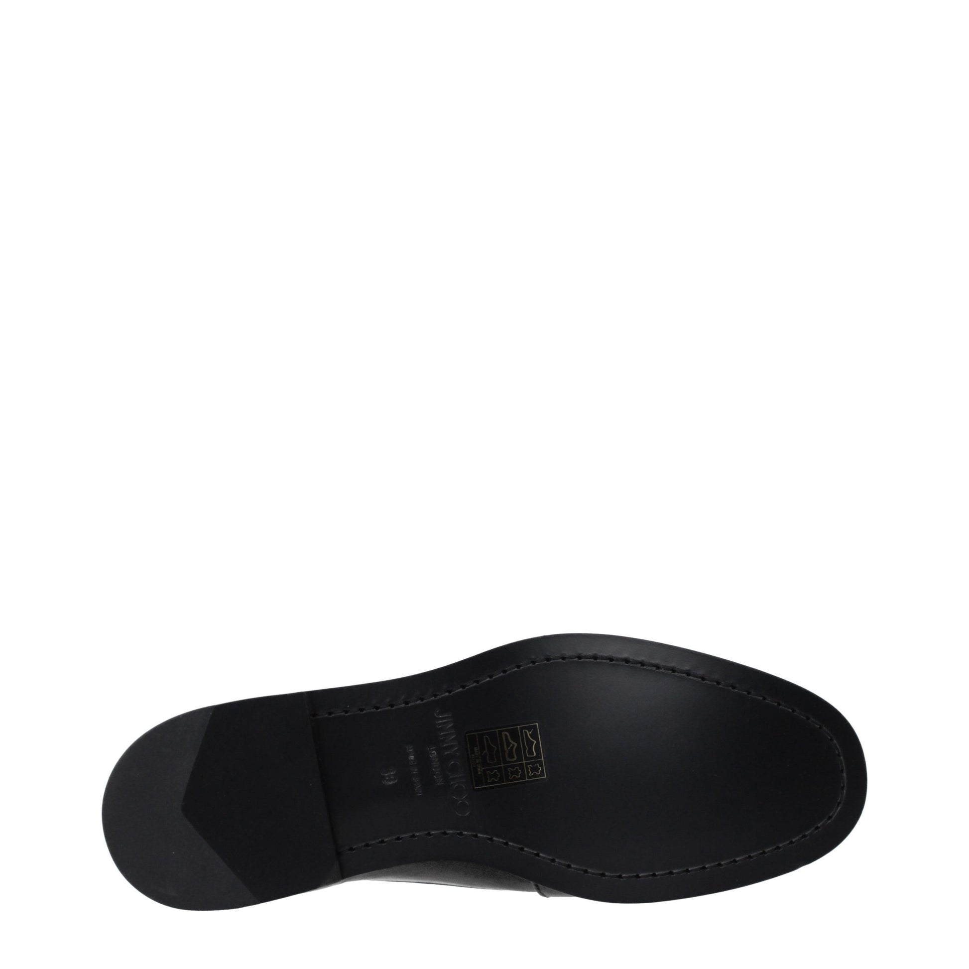 Jimmy Choo Black Leather Slip-On Loafers