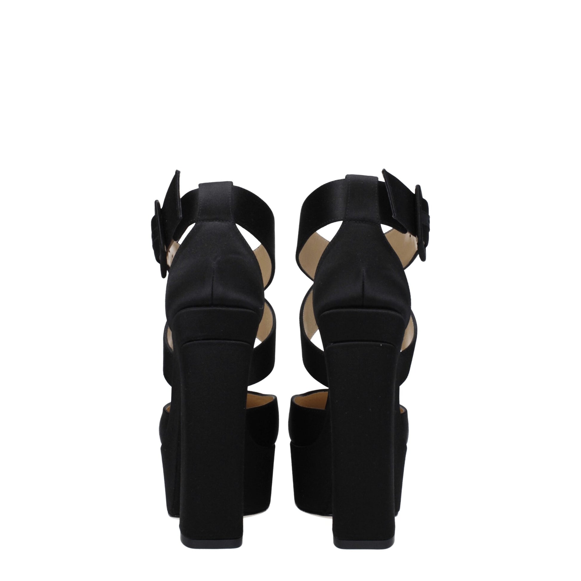 Jimmy Choo Black Satin Sandal