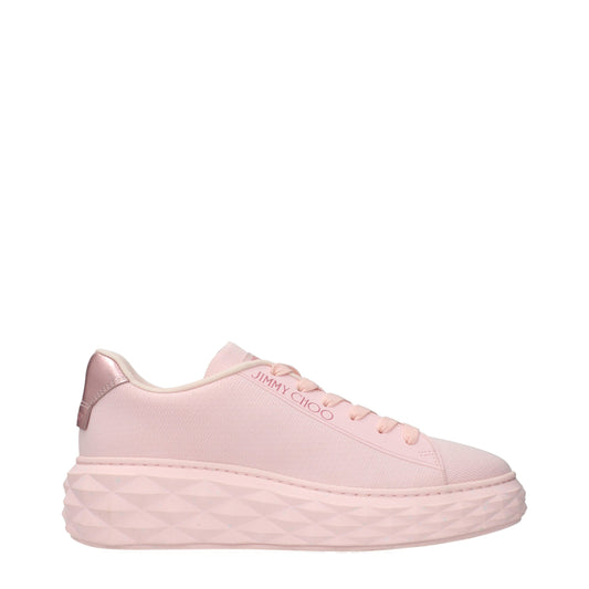 Jimmy Choo Pink Fabric Platform Sneakers